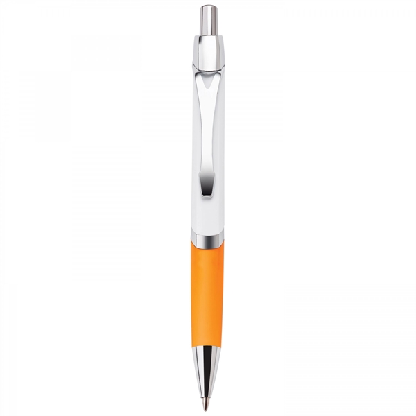 This push-action plastic ballpoint pen has a uniquely designed flat barrel,... from ASI 88660 Spector & Co.