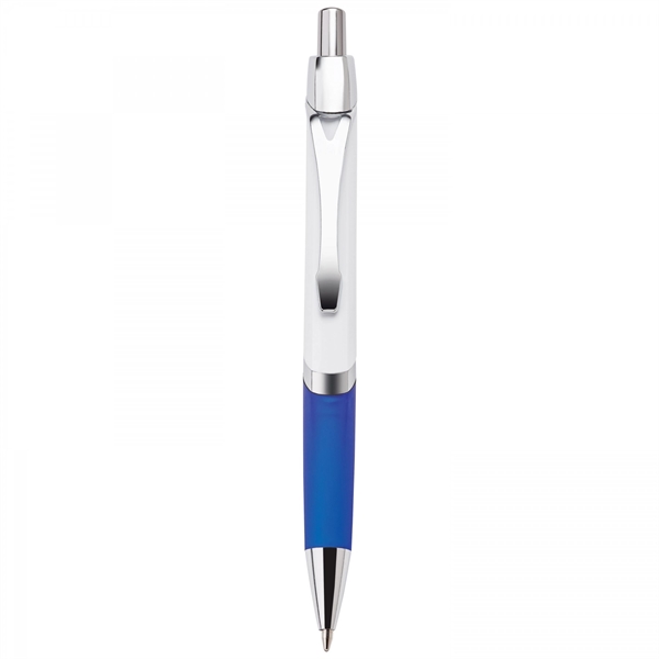 This push-action plastic ballpoint pen has a uniquely designed flat barrel,... from ASI 88660 Spector & Co.