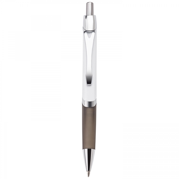 This push-action plastic ballpoint pen has a uniquely designed flat barrel,... from ASI 88660 Spector & Co.