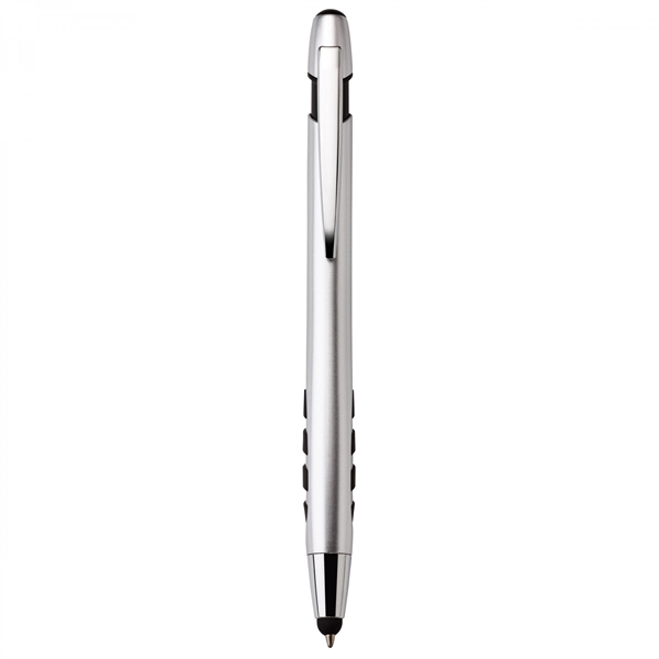 Heavyweight plastic push-action pen with a soft capacitive stylusPACKAGING Cello -... from ASI 88660 Spector & Co.