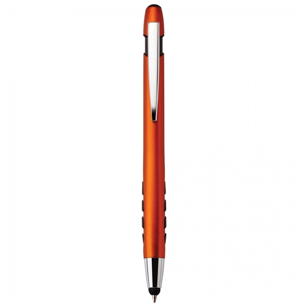 Heavyweight plastic push-action pen with a soft capacitive stylusPACKAGING Cello -... from ASI 88660 Spector & Co.