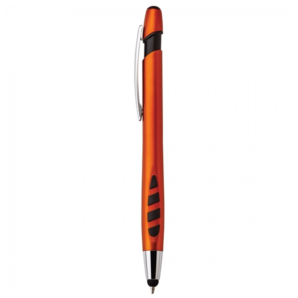 Heavyweight plastic push-action pen with a soft capacitive stylusPACKAGING Cello -... from ASI 88660 Spector & Co.