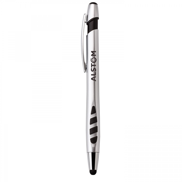 Heavyweight plastic push-action pen with a soft capacitive stylusPACKAGING Cello -... from ASI 88660 Spector & Co.