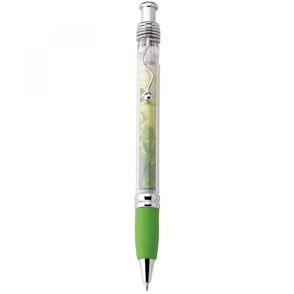 Plastic push-action pen with customized double-sided imprint on a retractable banner.... from ASI 88660 Spector & Co.