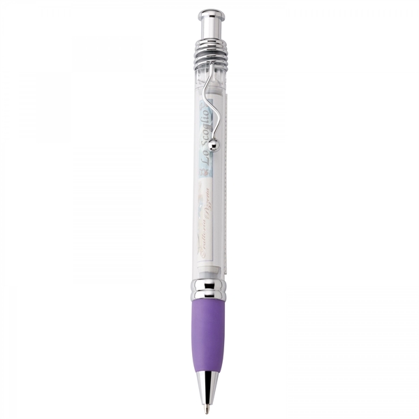 Plastic push-action pen with customized double-sided imprint on a retractable banner.... from ASI 88660 Spector & Co.