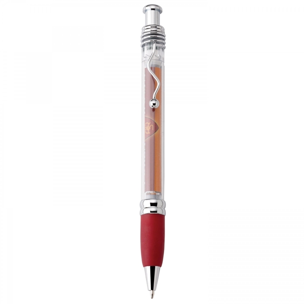 Plastic push-action pen with customized double-sided imprint on a retractable banner.... from ASI 88660 Spector & Co.