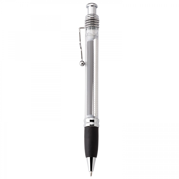 Plastic push-action pen with customized double-sided imprint on a retractable banner.... from ASI 88660 Spector & Co.