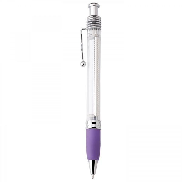 Plastic push-action pen with customized double-sided imprint on a retractable banner.... from ASI 88660 Spector & Co.