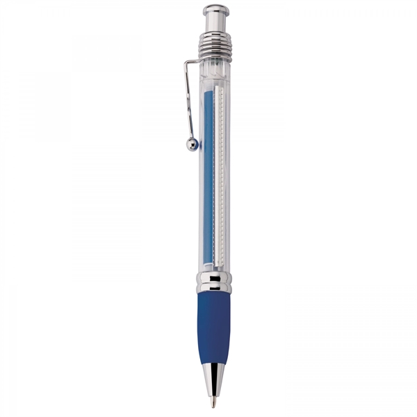 Plastic push-action pen with customized double-sided imprint on a retractable banner.... from ASI 88660 Spector & Co.