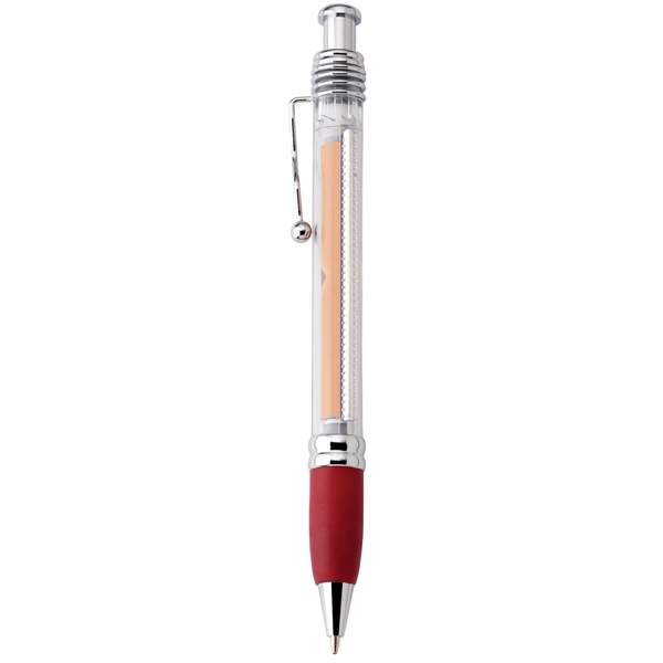 Plastic push-action pen with customized double-sided imprint on a retractable banner.... from ASI 88660 Spector & Co.