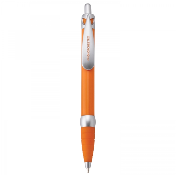 Plastic push-action pen with customized double-sided imprint on a retractable banner.... from ASI 88660 Spector & Co.