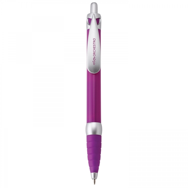 Plastic push-action pen with customized double-sided imprint on a retractable banner.... from ASI 88660 Spector & Co.
