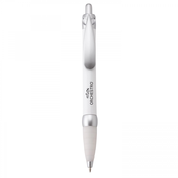 Plastic push-action pen with customized double-sided imprint on a retractable banner.... from ASI 88660 Spector & Co.