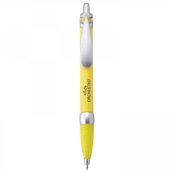 Plastic push-action pen with customized double-sided imprint on a retractable banner.... from ASI 88660 Spector & Co.