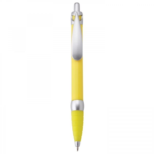 Plastic push-action pen with customized double-sided imprint on a retractable banner.... from ASI 88660 Spector & Co.