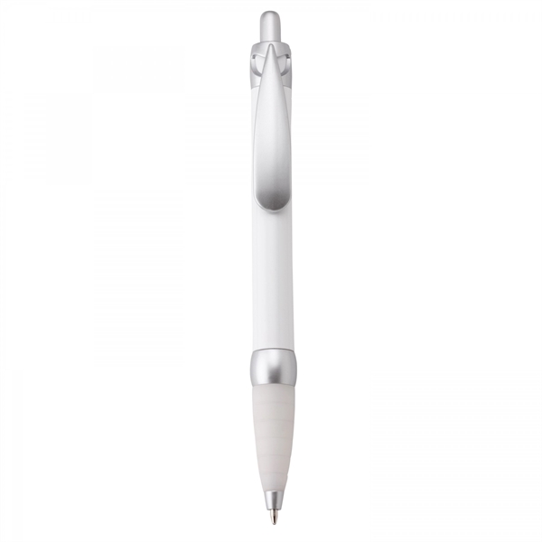 Plastic push-action pen with customized double-sided imprint on a retractable banner.... from ASI 88660 Spector & Co.