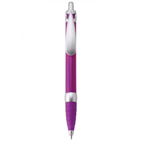 Plastic push-action pen with customized double-sided imprint on a retractable banner.... from ASI 88660 Spector & Co.