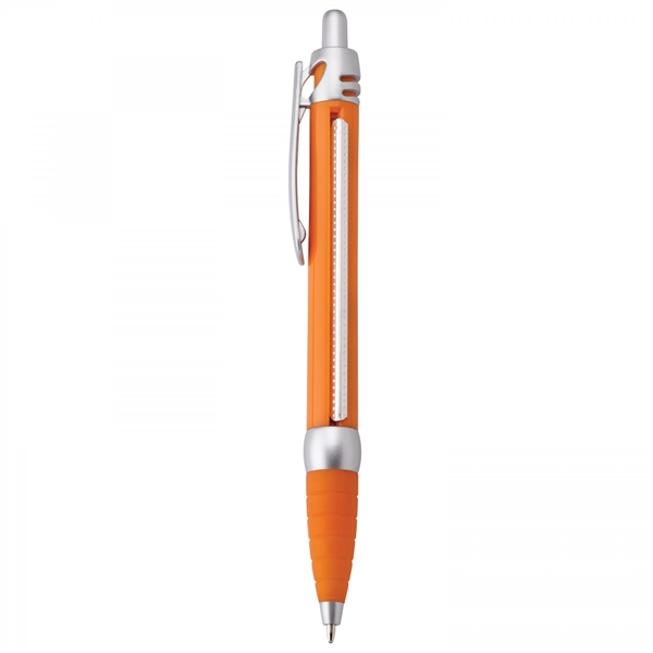 Plastic push-action pen with customized double-sided imprint on a retractable banner.... from ASI 88660 Spector & Co.