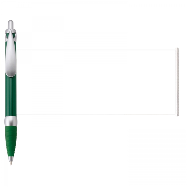 Plastic push-action pen with customized double-sided imprint on a retractable banner.... from ASI 88660 Spector & Co.