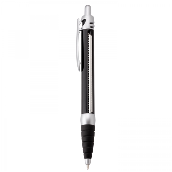Plastic push-action pen with customized double-sided imprint on a retractable banner.... from ASI 88660 Spector & Co.