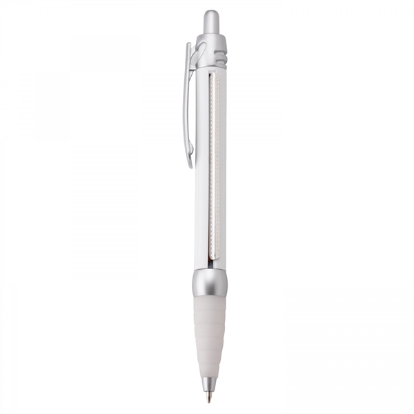 Plastic push-action pen with customized double-sided imprint on a retractable banner.... from ASI 88660 Spector & Co.