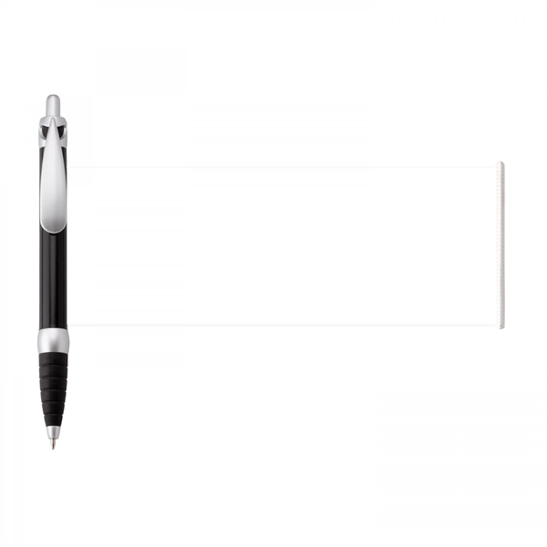 Plastic push-action pen with customized double-sided imprint on a retractable banner.... from ASI 88660 Spector & Co.