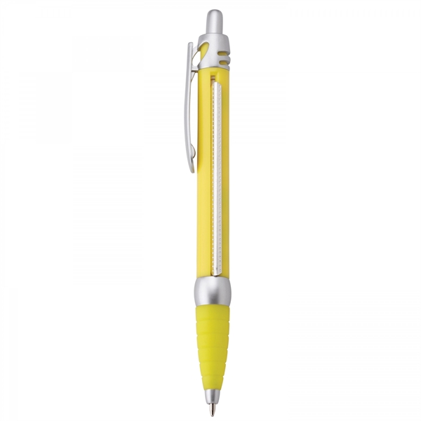 Plastic push-action pen with customized double-sided imprint on a retractable banner.... from ASI 88660 Spector & Co.