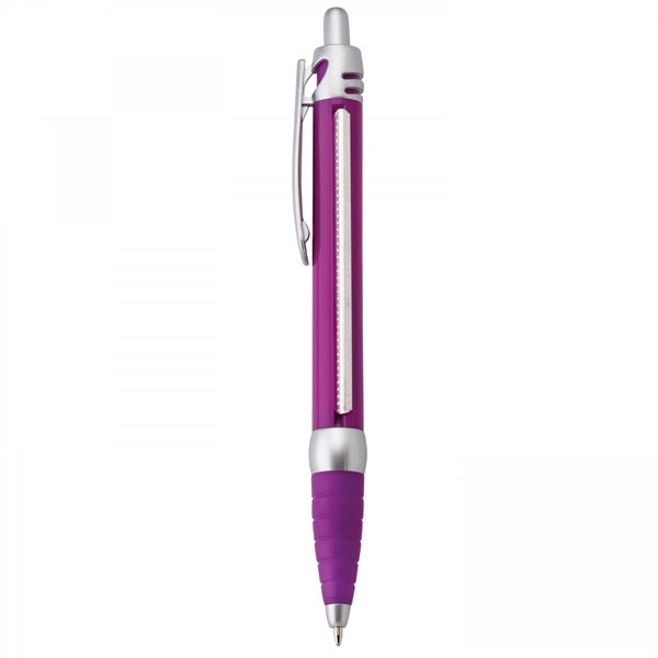 Plastic push-action pen with customized double-sided imprint on a retractable banner.... from ASI 88660 Spector & Co.