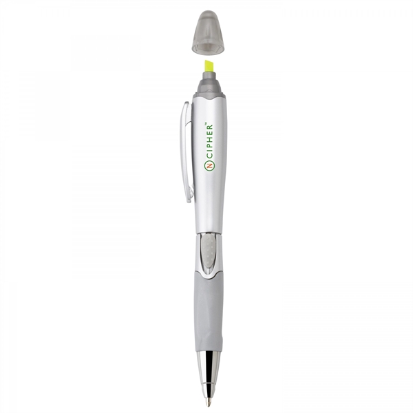 Plastic slide-action pen and highlighter Highlighter colors matches trims except satin... from ASI 88660 Spector & Co.