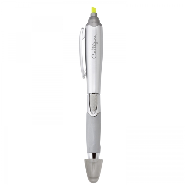 Plastic slide-action pen and highlighter Highlighter colors matches trims except satin... from ASI 88660 Spector & Co.