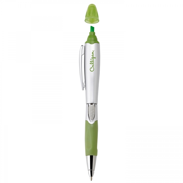 Plastic slide-action pen and highlighter Highlighter colors matches trims except satin... from ASI 88660 Spector & Co.
