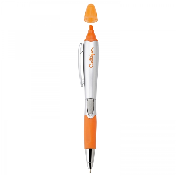 Plastic slide-action pen and highlighter Highlighter colors matches trims except satin... from ASI 88660 Spector & Co.