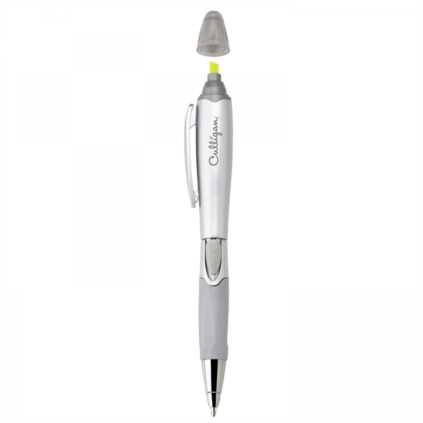Plastic slide-action pen and highlighter Highlighter colors matches trims except satin... from ASI 88660 Spector & Co.
