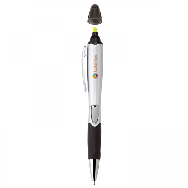 Plastic slide-action pen and highlighter Highlighter colors matches trims except satin... from ASI 88660 Spector & Co.