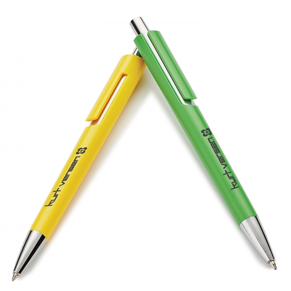 Heavyweight plastic push-action pen.PACKAGING Bulk 100 units per bag. DEFAULT BRANDING... from ASI 88660 Spector & Co.