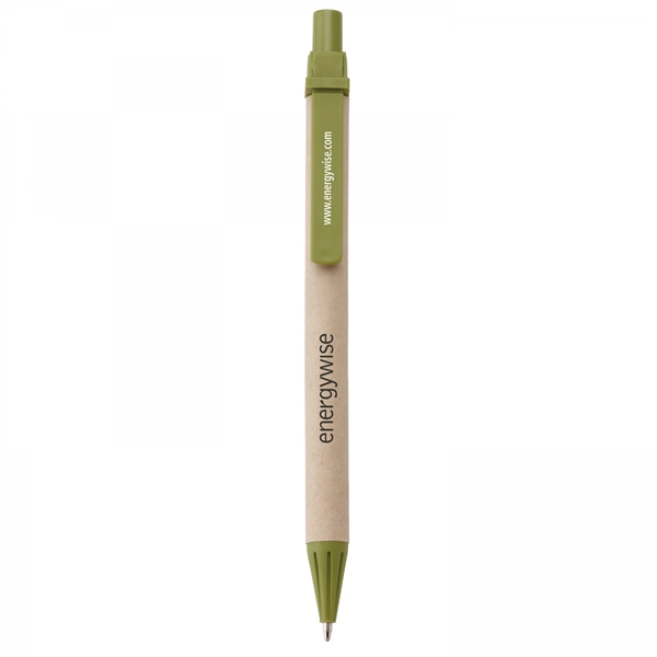 Paper push-action pen with cornstarch trim and recycled symbol on upper... from ASI 88660 Spector & Co.