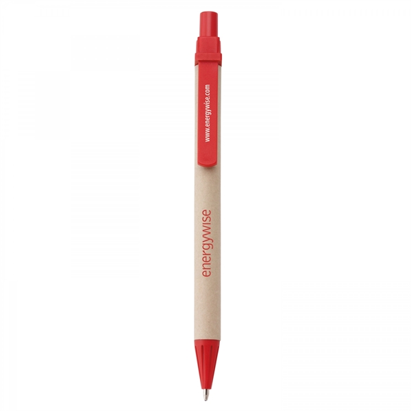 Paper push-action pen with cornstarch trim and recycled symbol on upper... from ASI 88660 Spector & Co.