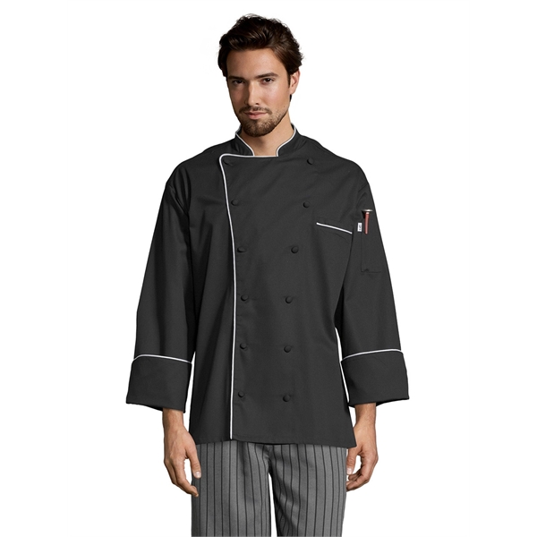 Uncommon Threads Unisex Murano Executive Chef Coat - Black... from ASI 86018 Scrub Authority / Uniform Stores