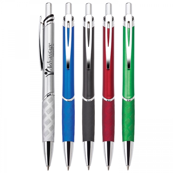 This heavyweight 18.5 grams push-action ballpoint plastic pen has a matte... from ASI 88660 Spector & Co.