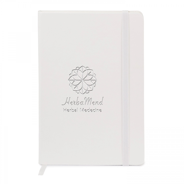 Vinyl hard cover journal with an interior gusseted pocket on back... from ASI 88660 Spector & Co.