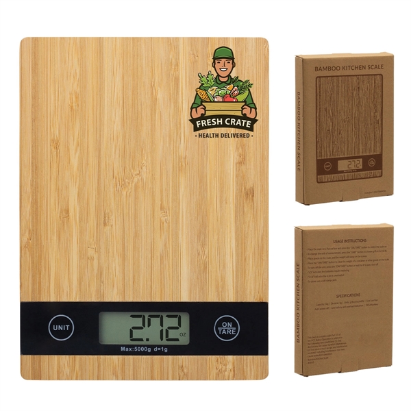 Customizable bamboo kitchen scale with multiple functions.... from ASI 62190 Illini