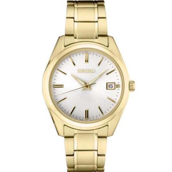 Men's Essentials Watch, White dial, Gold finish... from ASI 61966 HPG / HPG Gold Beacon Premium Brands