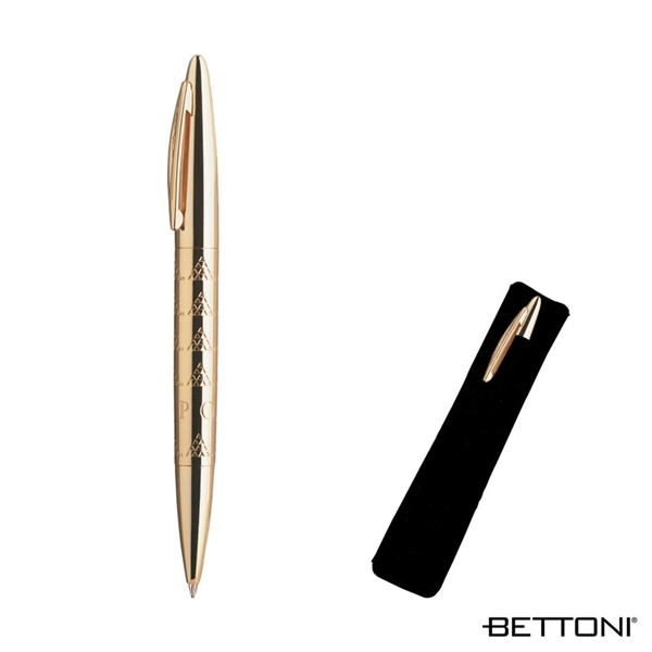 Twist action ballpoint pen with fashionable styling and exquisite gold finish.... from ASI 67866 Logomark/Valumark