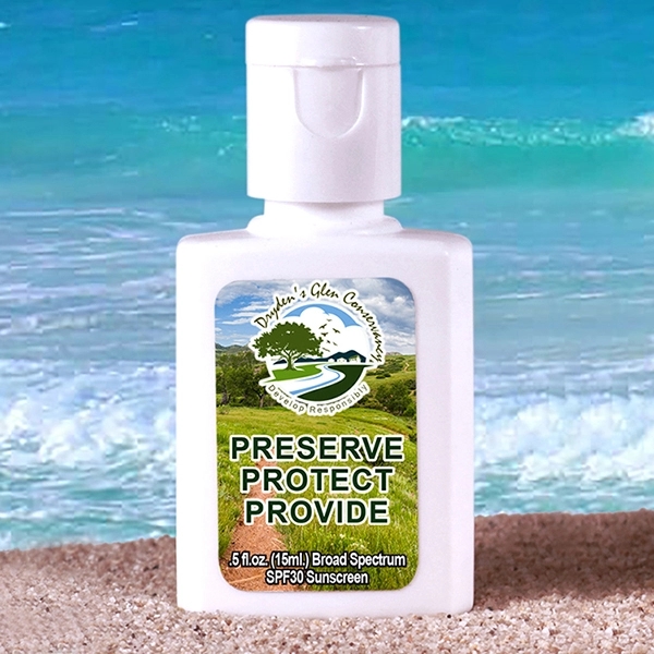 0.5 oz. bottle of vanilla scented, SPF 30 sunscreen.... from ASI 62660 Innovation Line