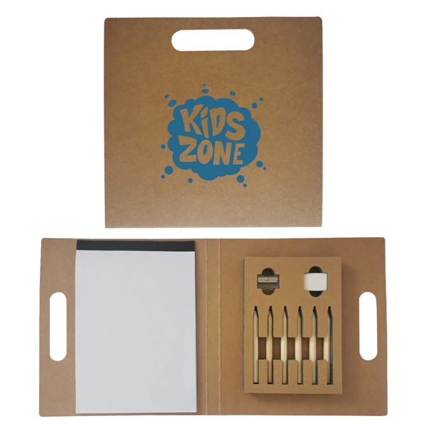 Craft set with paper, an eraser, colored pencils, and a sharpener.... from ASI 61125 Hit Promotional Products / Hit®