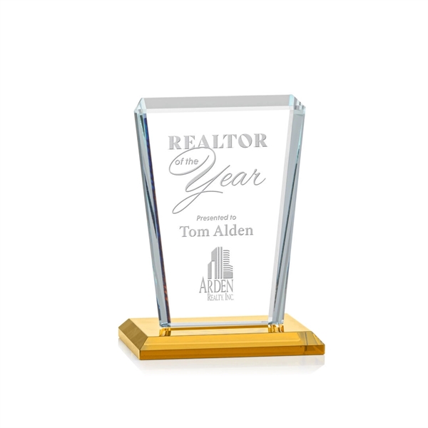 Our extraordinary beveled Starfire angular award is combined with amber optical... from ASI 84592 St Regis Group / St Regis