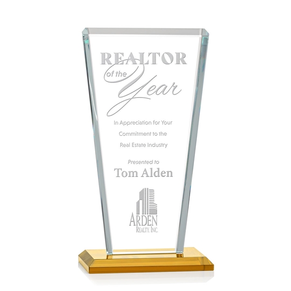 Our extraordinary beveled Starfire angular award is combined with amber optical... from ASI 84592 St Regis Group / St Regis