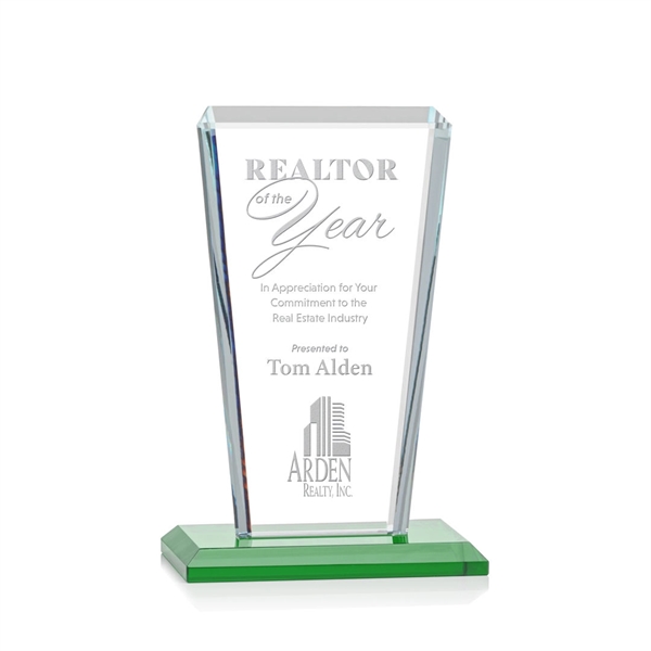 Our extraordinary beveled Starfire angular award is combined with emerald optical... from ASI 84592 St Regis Group / St Regis