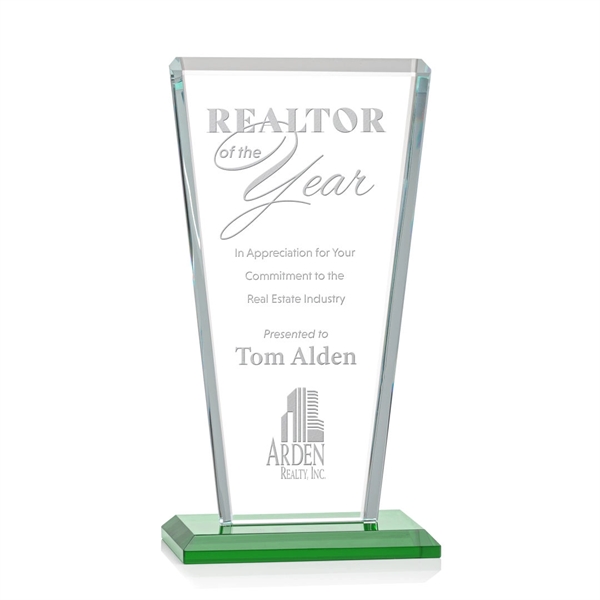 Our extraordinary beveled Starfire angular award is combined with emerald optical... from ASI 84592 St Regis Group / St Regis