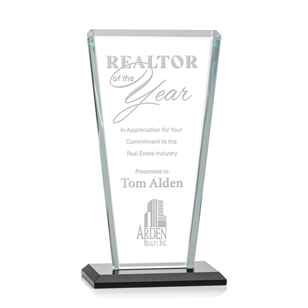 Our extraordinary beveled Starfire angular award is combined with ebony optical... from ASI 84592 St Regis Group / St Regis